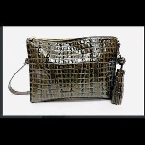 Brahmin Green Croc Shoulder Bag. NWOT.  Gorgeous